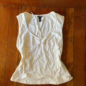Cream vintage corset Sleeveless Top